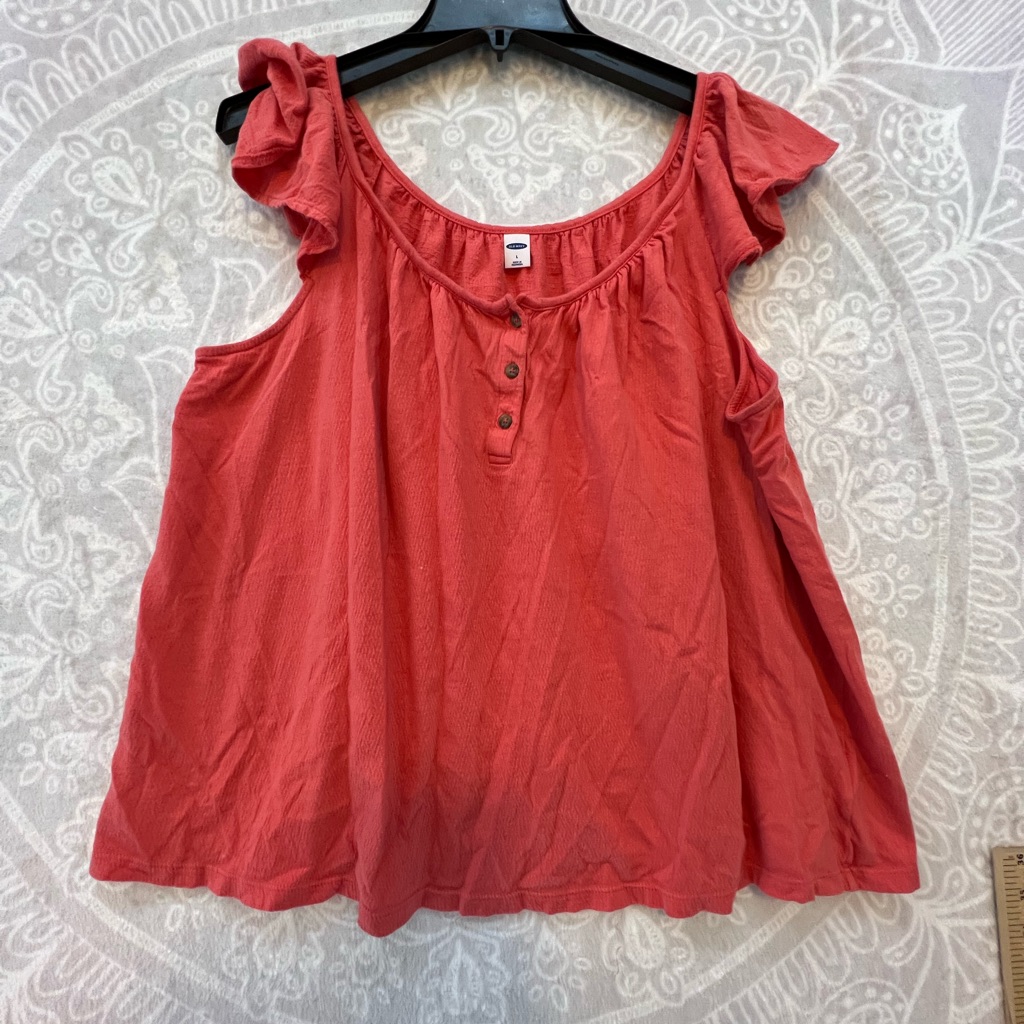 Beautiful Designer Top Shirt Blousewomen Size L Color Coral Old Navy 336